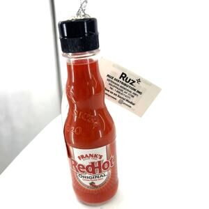 Hanging Ornament Tree bottle Frank's RedHot Cayenne Pepper Hot Sauce Christmas